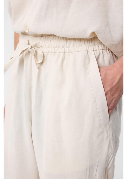 Ekru Relaxed Erkek Jogger Pantolon modelleri