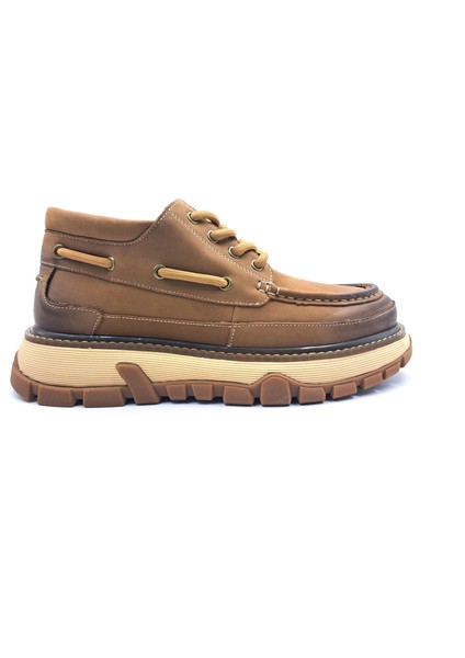 G25K550 Navigator Hakiki Nubuk Deri Kalın Taban Bilekli Erkek Camel Ayakkabı