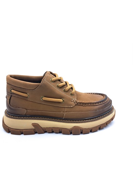 G25K550 Navigator Hakiki Nubuk Deri Kalın Taban Bilekli Erkek Camel Ayakkabı
