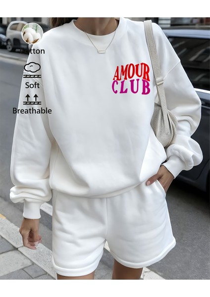 Premium Oversize Kesim Uzun Kollu Baskılı Sweatshirt