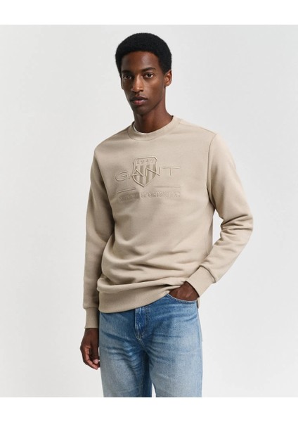 Bisiklet Yaka Logolu Regular Sweatshirt