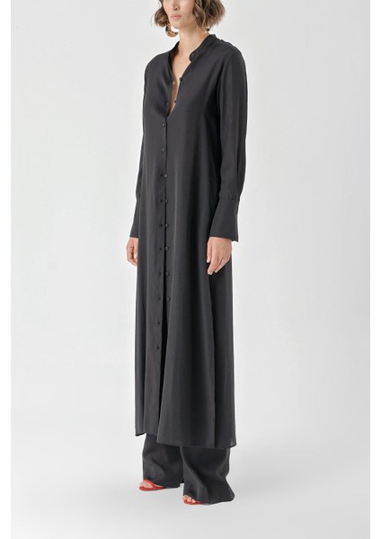 Siyah Boyalı Beli Lastikli Pantolonlu Ikili Takım 12322 modelleri