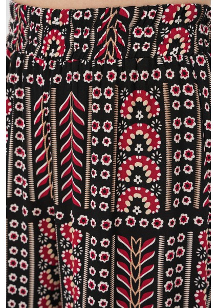 Kadın BDART Yüksek Bel Geometrik Çizgili Palazzo Pantolon Siyah indirimleri