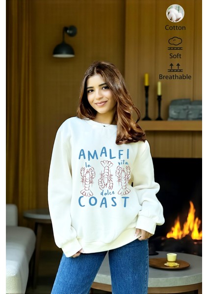 Premium Oversize Kesim Uzun Kollu Baskılı Sweatshirt