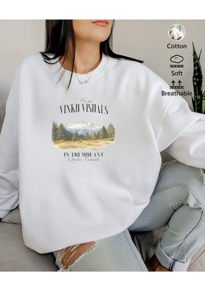 Premium Oversize Kesim Uzun Kollu Baskılı Sweatshirt