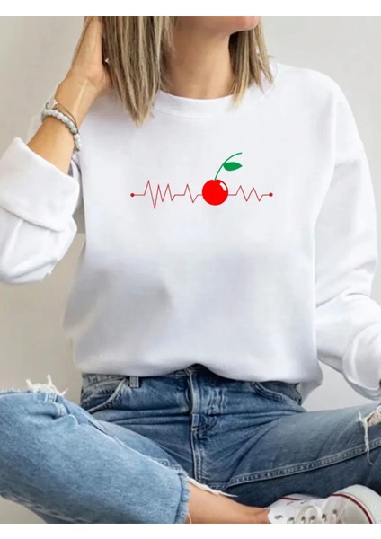 Premium Oversize Kesim Uzun Kollu Baskılı Sweatshirt