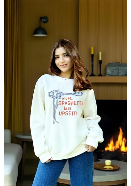Premium Oversize Kesim Uzun Kollu Baskılı Sweatshirt