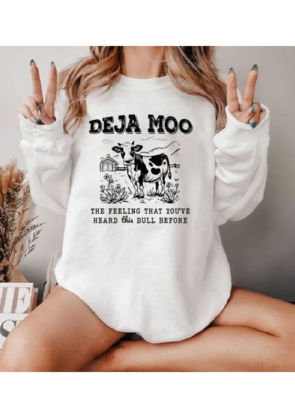 Premium Oversize Kesim Uzun Kollu Baskılı Sweatshirt