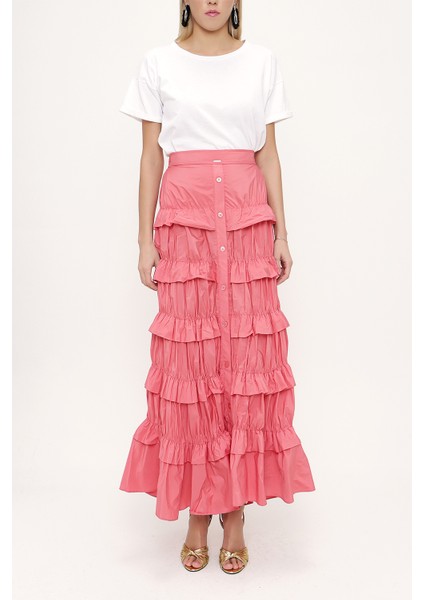 Somon Büzgülü Kat Kat Etek 81168