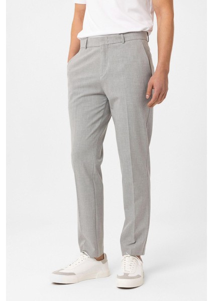 Açık Gri Slim Fit Comfort Erkek Pantolon