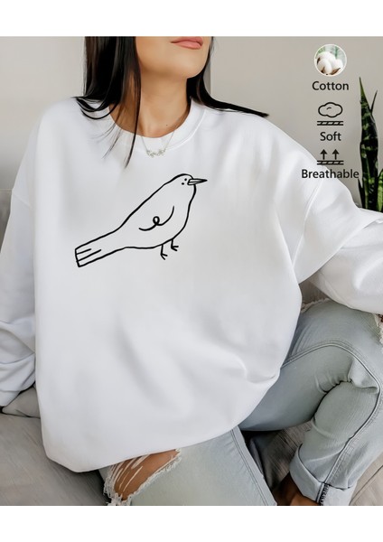 Premium Oversize Kesim Uzun Kollu Baskılı Sweatshirt