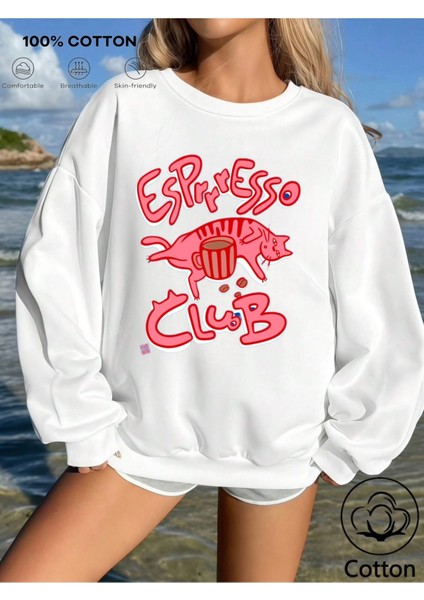 Premium Oversize Kesim Uzun Kollu Baskılı Sweatshirt