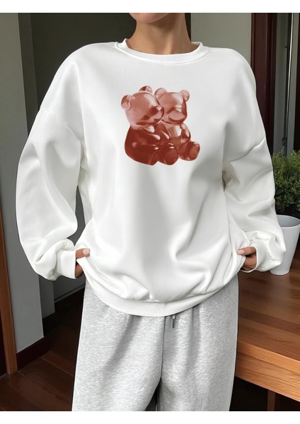 Premium Oversize Kesim Uzun Kollu Baskılı Sweatshirt