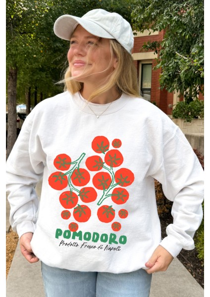 Premium Oversize Kesim Uzun Kollu Baskılı Sweatshirt