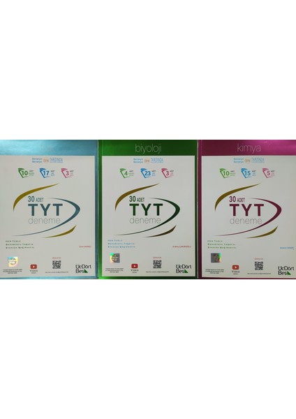 Üçdörtbeş Yayınları Tyt Biyoloji+Kimya+Fizik 30'lu Deneme