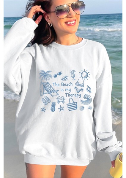 Premium Oversize Kesim Uzun Kollu Baskılı Sweatshirt