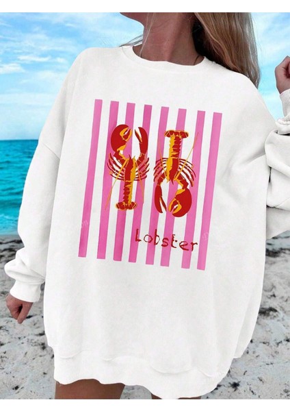 Premium Oversize Kesim Uzun Kollu Baskılı Sweatshirt