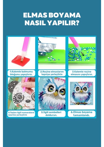Sevimli Kaplumbağa Elmas Boyama Kiti | Dıy Mozaik Sanatı fiyatları