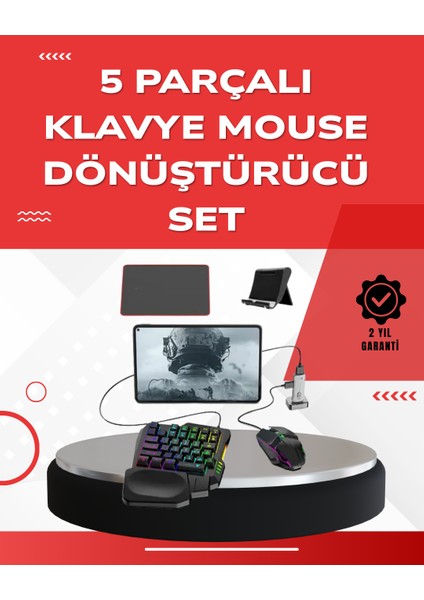 Sepetim Android Uyumlu Oyun Klavye Mouse Seti | Taşınabilir & Dalı