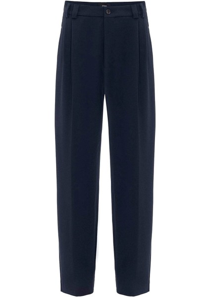 Lacivert Yüksel Bel Relax Fit Pileli Erkek Pantolon indirimleri