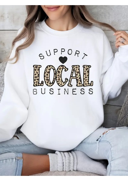 Premium Oversize Kesim Uzun Kollu Baskılı Sweatshirt