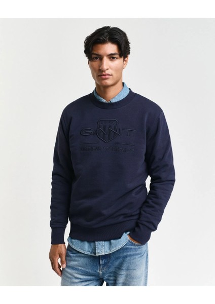 Bisiklet Yaka Logolu Regular Sweatshirt