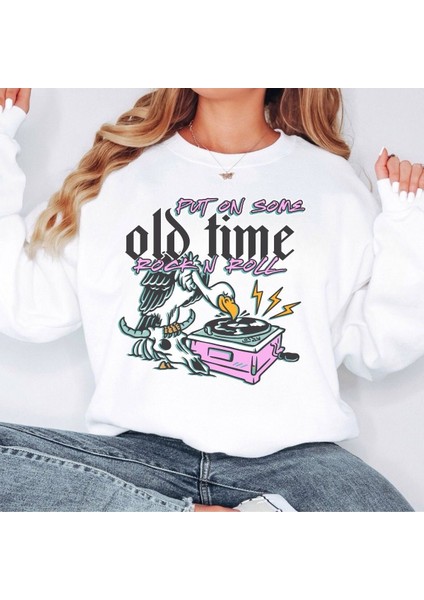 Premium Oversize Kesim Uzun Kollu Baskılı Sweatshirt