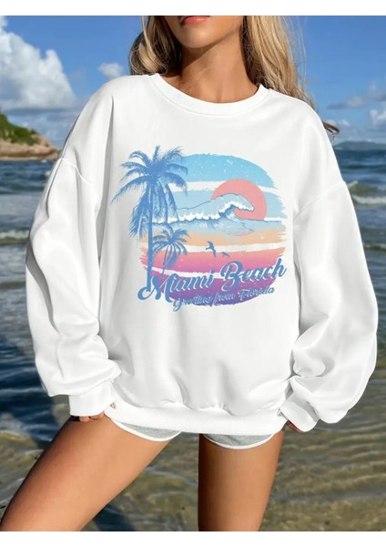 Premium Oversize Kesim Uzun Kollu Baskılı Sweatshirt