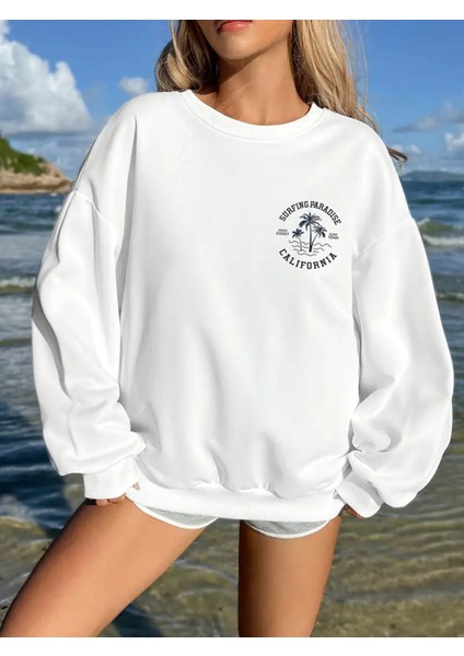 Premium Oversize Kesim Uzun Kollu Baskılı Sweatshirt