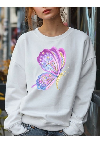 Premium Oversize Kesim Uzun Kollu Baskılı Sweatshirt