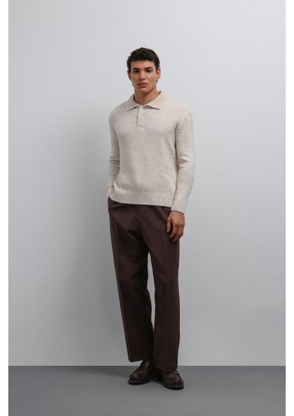 Taş Düğmeli Yaka Erkek Kazak modelleri