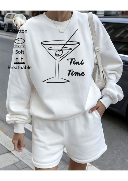 Premium Oversize Kesim Uzun Kollu Baskılı Sweatshirt