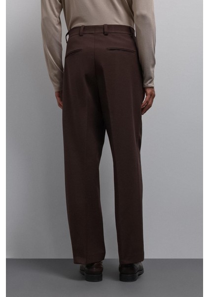 Kahve Relax Fit Pilili Erkek Pantolon fırsatları