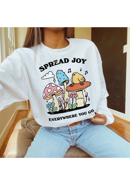 Premium Oversize Kesim Uzun Kollu Baskılı Sweatshirt