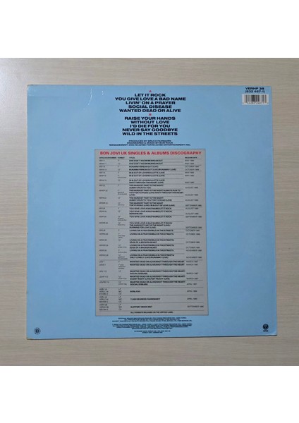 Bon Jovi - Slippery When Wet - 1987 - ***limited Edition, Picture Disc*** - ***collectors Edition*** - Dönem Baskı Plak - Longplay - Lp modelleri