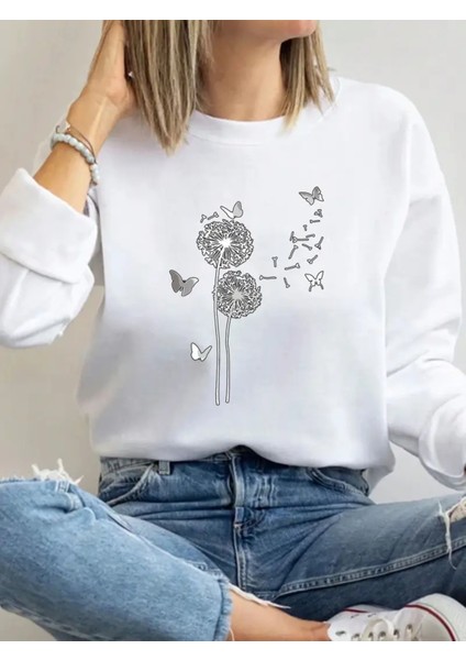 Premium Oversize Kesim Uzun Kollu Baskılı Sweatshirt