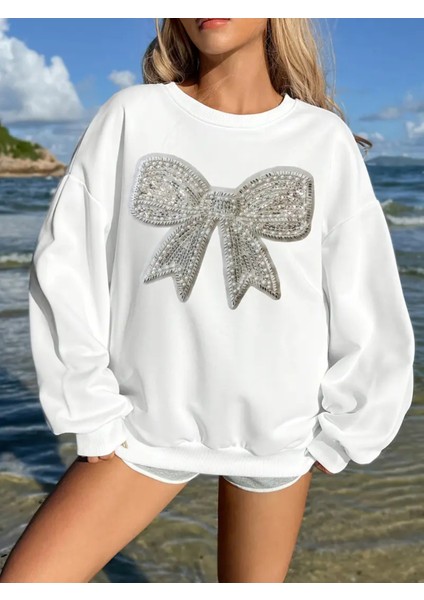 Premium Oversize Kesim Uzun Kollu Baskılı Sweatshirt