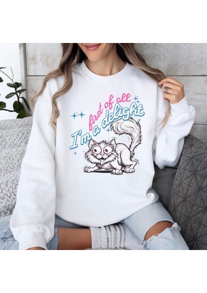 Premium Oversize Kesim Uzun Kollu Baskılı Sweatshirt