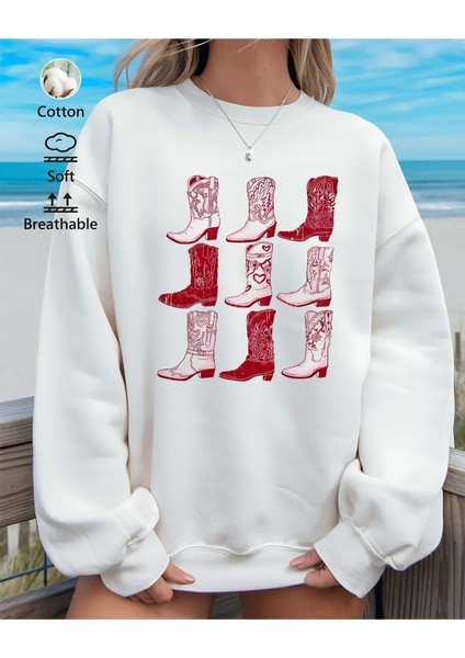 Premium Oversize Kesim Uzun Kollu Baskılı Sweatshirt