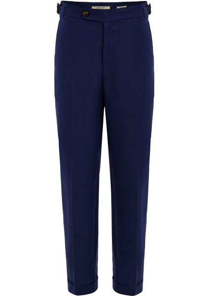 Lacivert 100% Keten Italyan Kesim Erkek Pantolon indirimleri