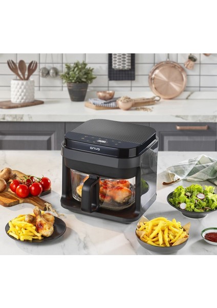 5 Litre Cam Air Fryer Siyah, Sağlıklı ve Pratik Pişirme Cihazı fiyatları