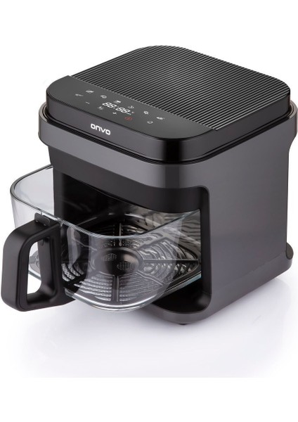 5 Litre Cam Air Fryer Siyah, Sağlıklı ve Pratik Pişirme Cihazı