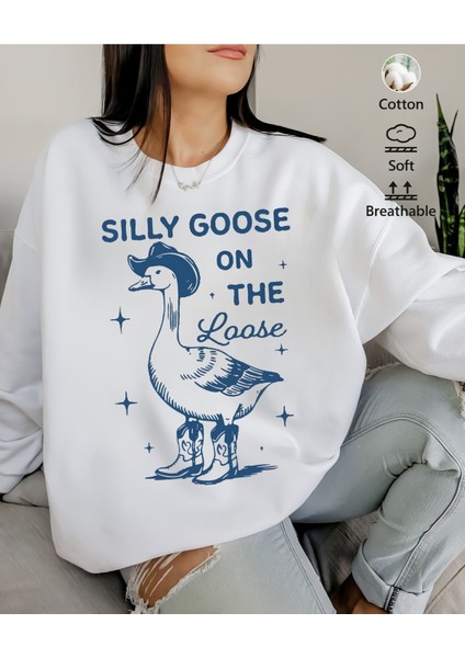 Premium Oversize Kesim Uzun Kollu Baskılı Sweatshirt