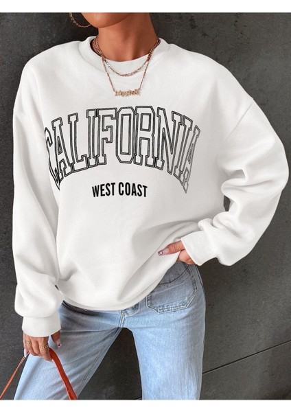Premium Oversize Kesim Uzun Kollu Baskılı Sweatshirt
