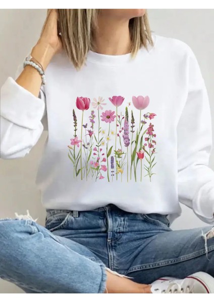 Premium Oversize Kesim Uzun Kollu Baskılı Sweatshirt