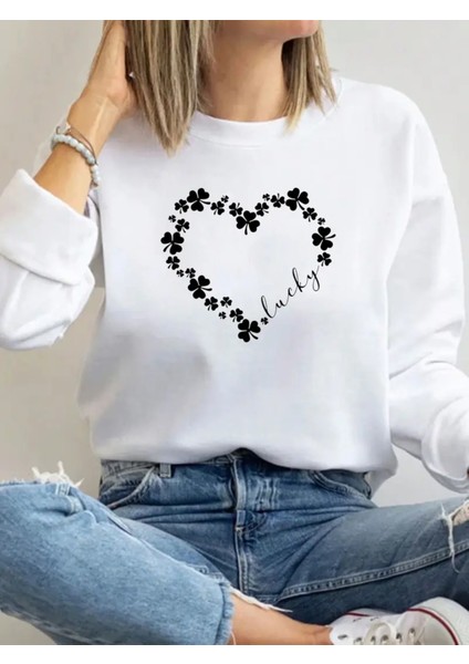 Premium Oversize Kesim Uzun Kollu Baskılı Sweatshirt