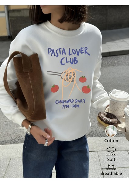 Premium Oversize Kesim Uzun Kollu Baskılı Sweatshirt