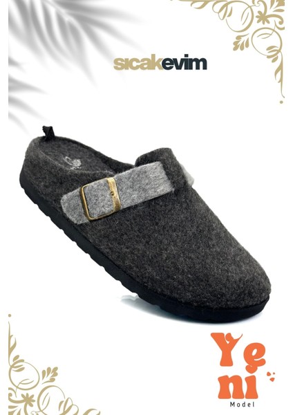 Kadın Kışlık Ev Terliği – Sıcak Tutan, Hafif ve Dayanıklı Şık Peluş Terlik Füme Gri