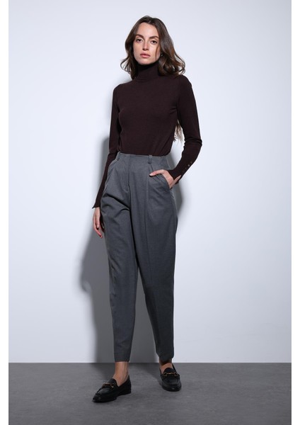 Açık Kahve Dik Yaka Triko Kazak fiyatları