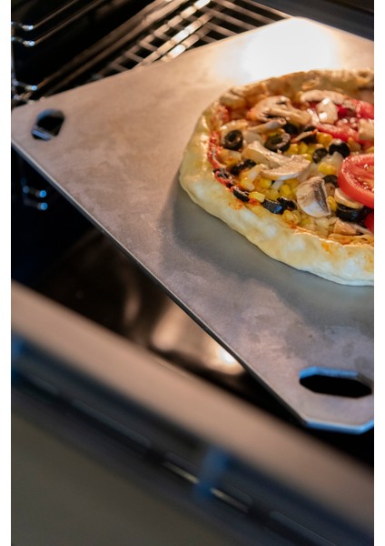 Gartner Pizza Çeliği - Pizza Taşı- Taş Fırın Lezzeti- 304 Paslanmaz Çelik - 36X33 cm indirimleri